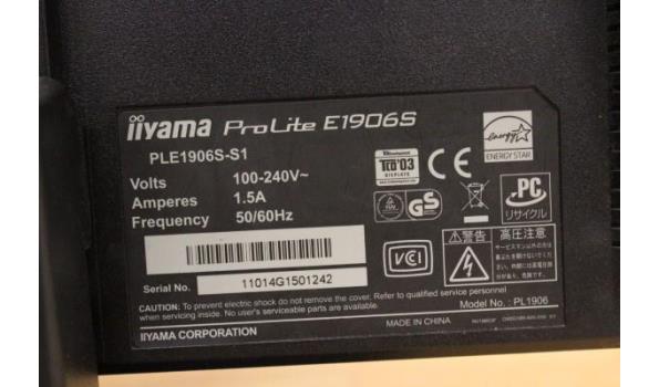 3 div tft-schermen wo IIYAMA Prolite E1906S, zonder kabels, werking niet gekend